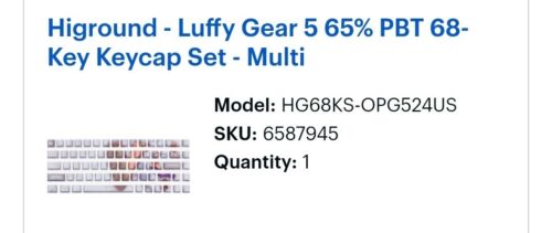 Higround x One Piece Luffy Gear 5 68-Key Keycap Set | SUPER RARE! | SHIPS FAST!