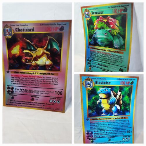 Pokemon Lenticular 3D Poster | 3 In 1 | Charizard - Blastoise - Venusaur NEW