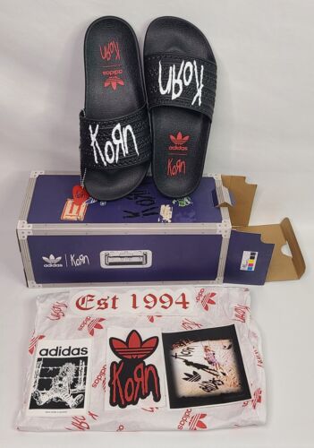 Adidas x Korn Adilette Slides | Mens Size 11 | Stickers Guitar Pick & Box!