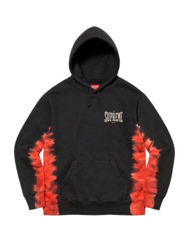 Supreme Bleached Hooded Sweatshirt Hoodie | Size XXL | Black Red Orange NWT! 🔥