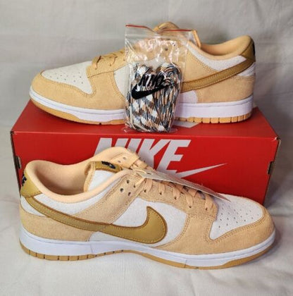 W Nike Dunk Low LX Gold Suede Mens Size 11.5 /Womens 13 Extended Size A+ QUALITY