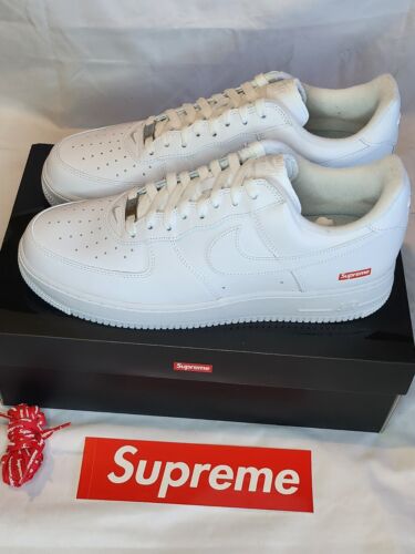 Mens Size 12 - Nike Air Force 1 Low x Supreme BoX LoGo WHITE 🔥 Brand New!!!