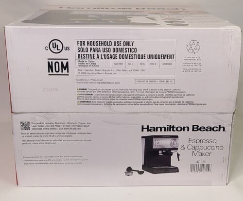 Hamilton Beach Espresso Machine 2-Cup + 15-Bar Pump+ Steam Control+ Milk Frother