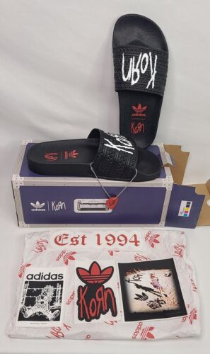 Adidas x Korn Adilette Slides | Mens Size 11 | Stickers Guitar Pick & Box!