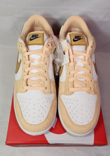 W Nike Dunk Low LX Gold Suede Mens Size 11.5 /Womens 13 Extended Size A+ QUALITY
