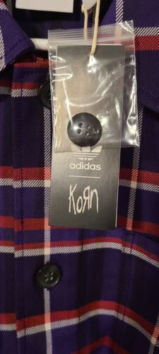 Adidas x Korn Long Sleeve Purple Flannel | Size 2XL | Oversized Fit NWT XXL 🔥