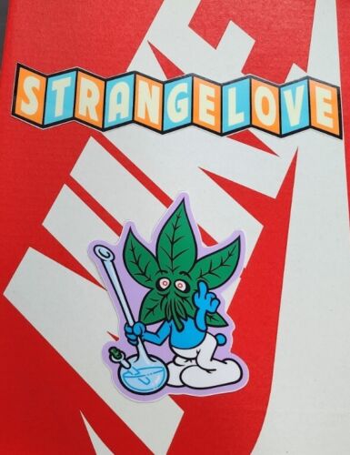 Strangelove 420 Smurf Smoking Bong Middle Finger Sticker Art Todd Bratrud NEW