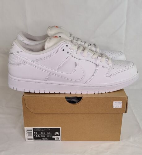 Nike SB Dunk Low Pro ISO Triple White | Mens Size 13 | NEW 2024 Orange Label 🔥