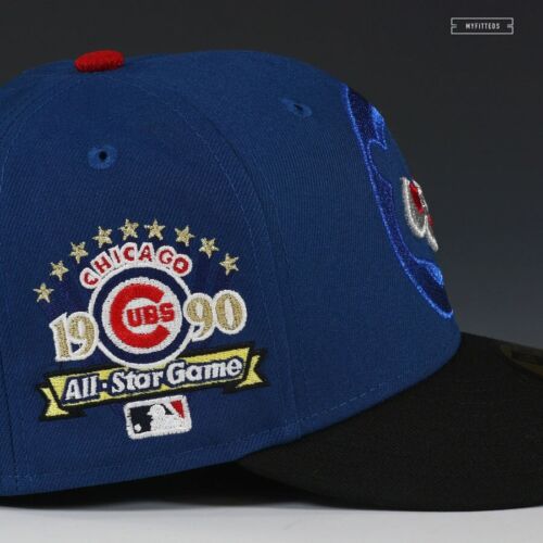 7 3/8 - CHICAGO CUBS 1990 ALL-STAR GAME THE ELEMENTAL CUB NEW ERA FITTED CAP