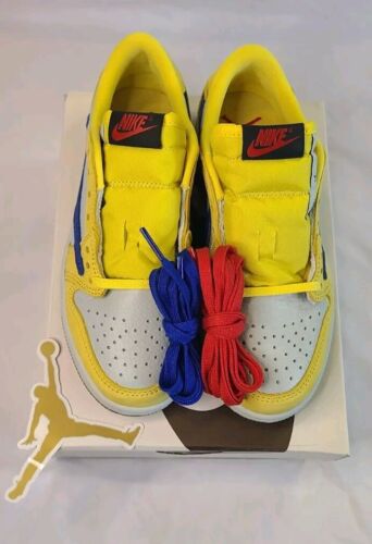 Air Jordan 1 Low OG PS x Travis Scott Canary Yellow Racer Blue - SIZE 1.5 Youth