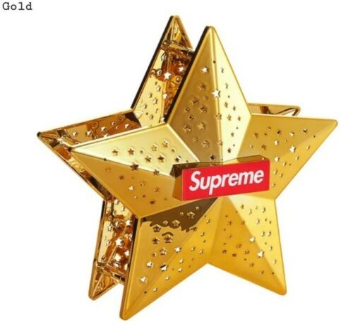 Supreme Christmas Tree Topper Gold LED Light Box Logo IN HAND