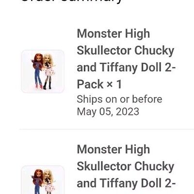 Mattel Skullector Monster High Bride of Chucky Tiffany Doll Set 2 Pack Gift Idea
